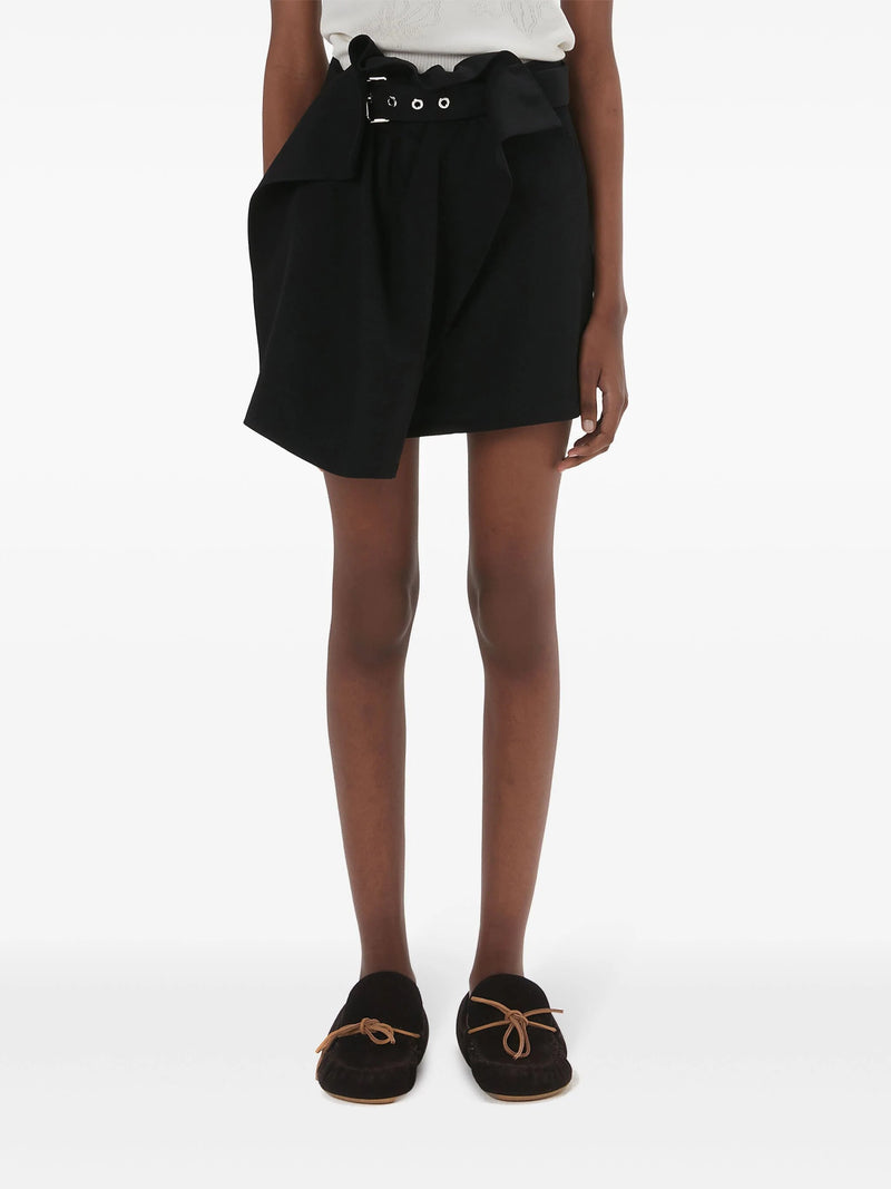 asymmetric draped wool mini skirt - LISKAFASHION