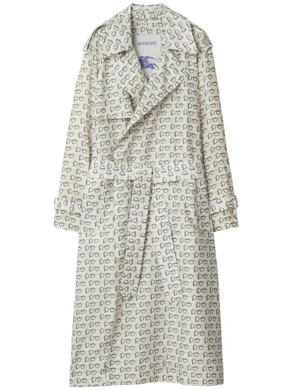 B - print silk trench coat - LISKAFASHION