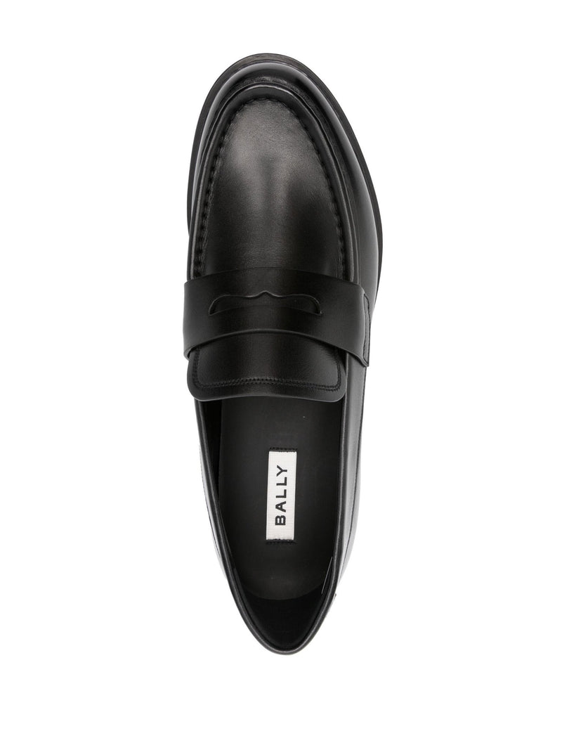 Bally logo - debossed leather loafers - LISKAFASHION