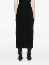 belted denim midi skirt - LISKAFASHION