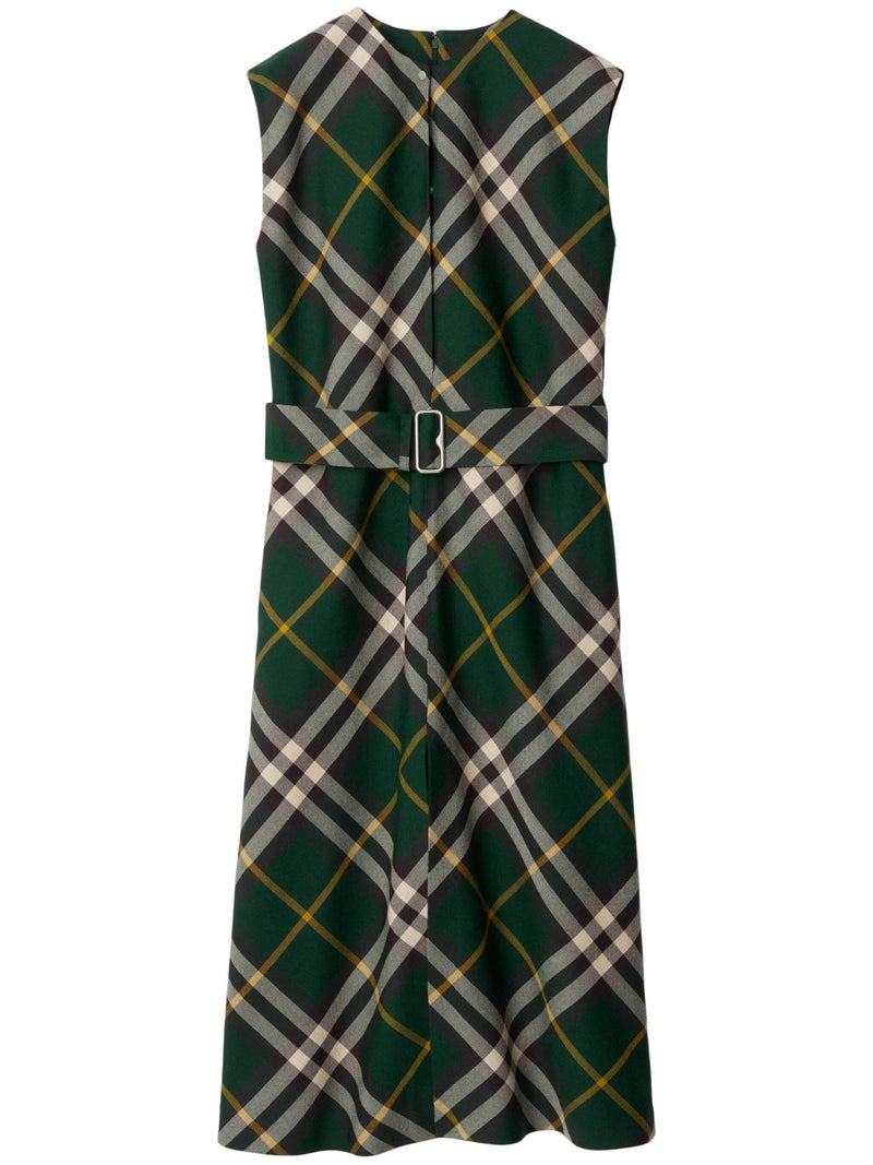burberry vintage check shirt dress Burberry Vintage Check Tie Waist Shirt Dress in Archive Beige US-4