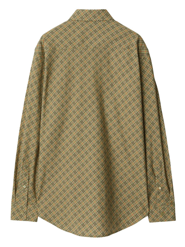 check - pattern cotton shirt - LISKAFASHION