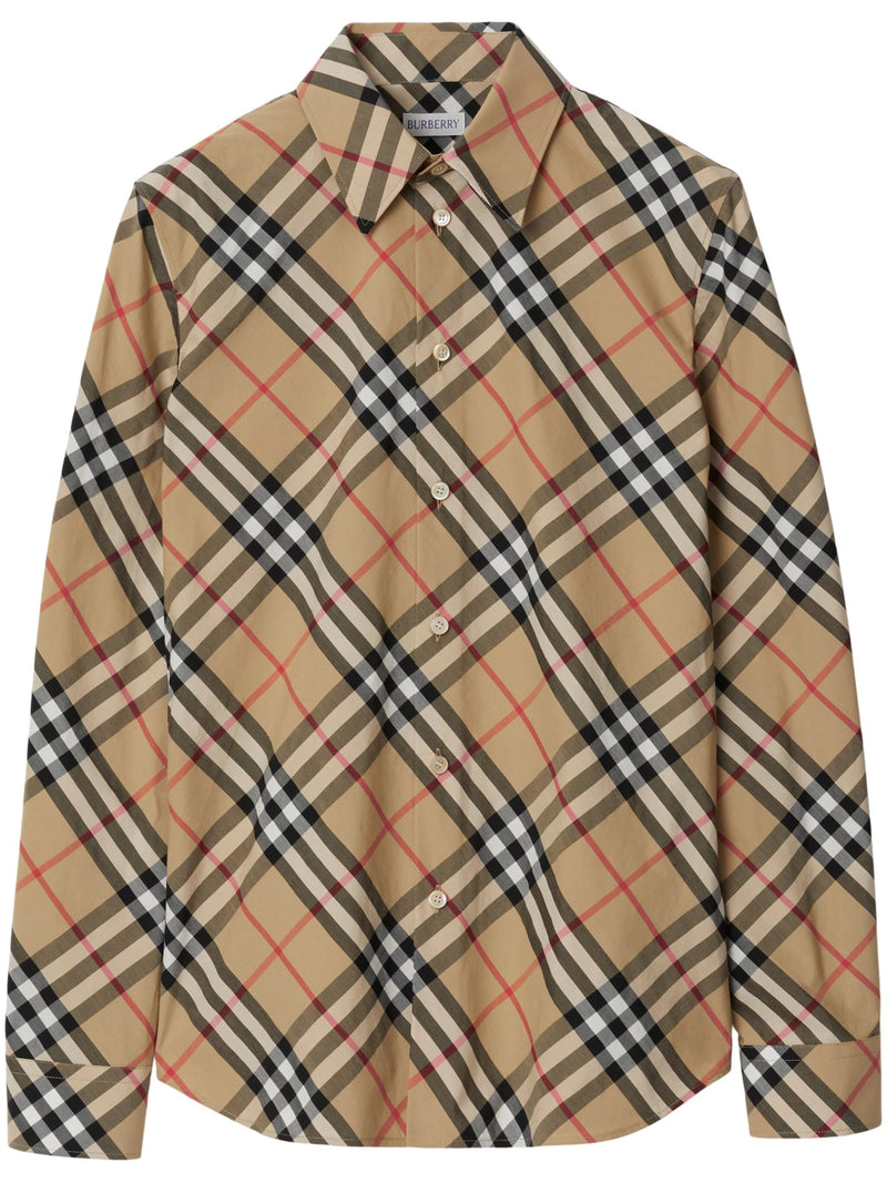 check - pattern cotton shirt - LISKAFASHION