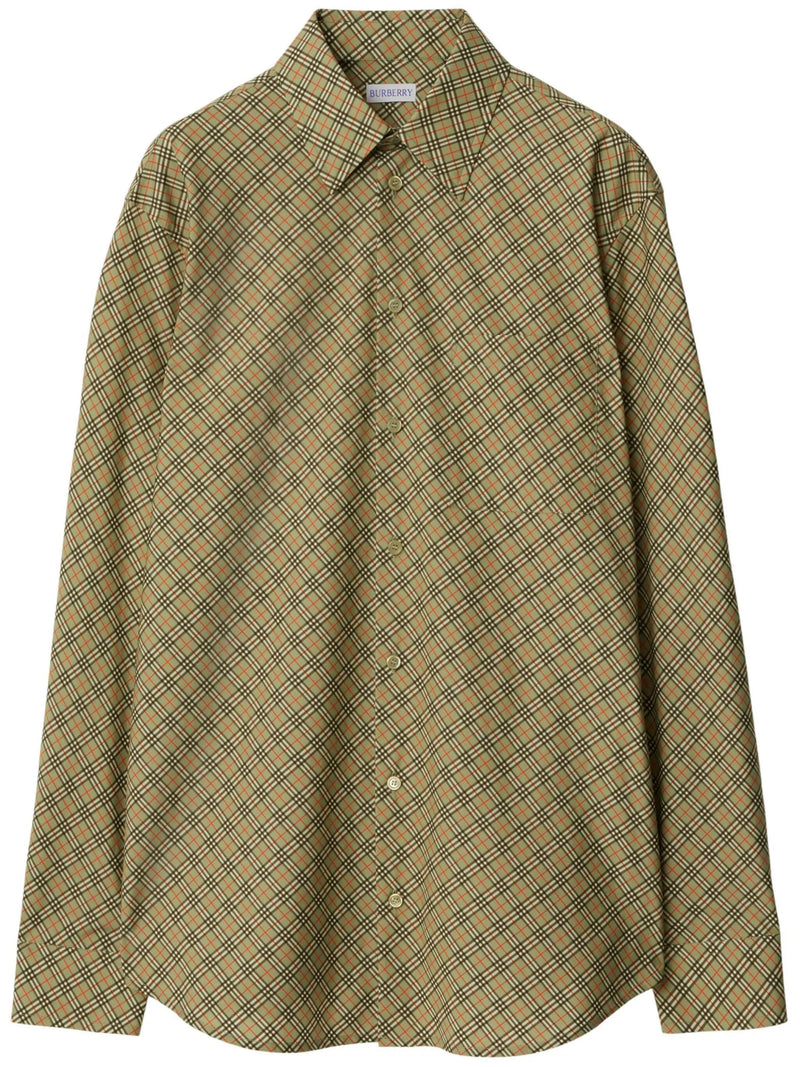 check - pattern cotton shirt - LISKAFASHION