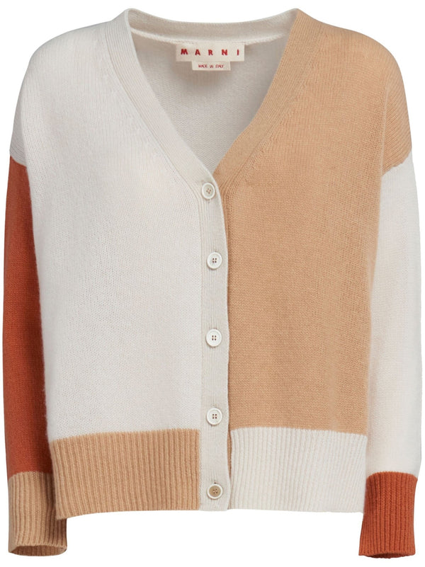 colour - block cashmere cardigan - LISKAFASHION