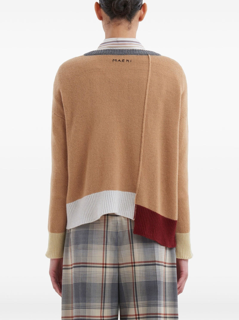 colour - block cashmere jumper - LISKAFASHION