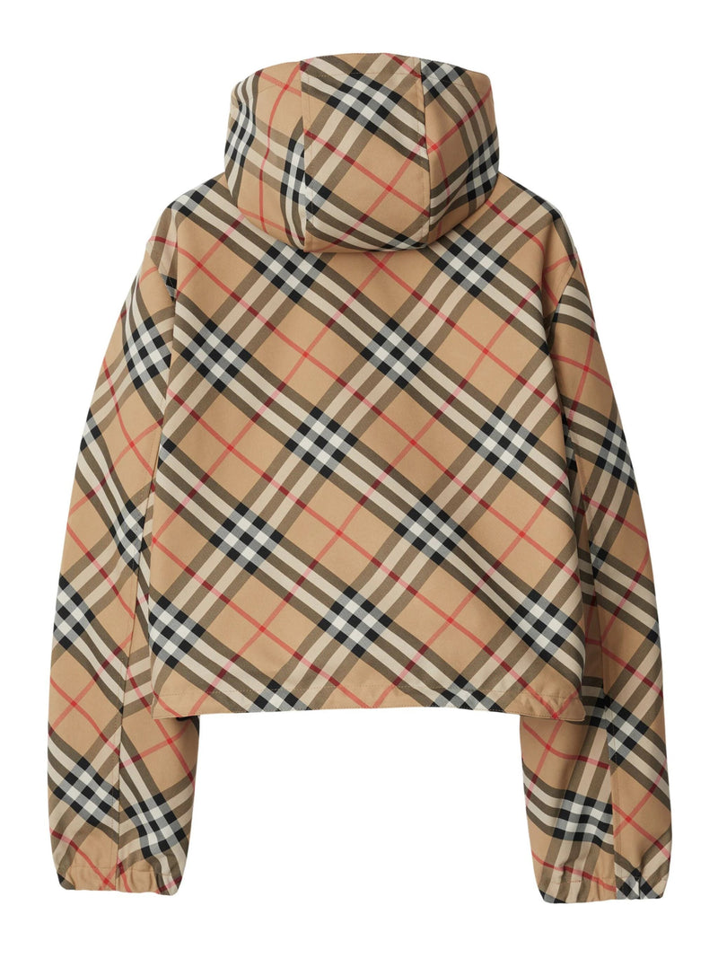 cropped reversible check jacket - LISKAFASHION