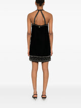 crystal - embroidered velvet mini dress - LISKAFASHION