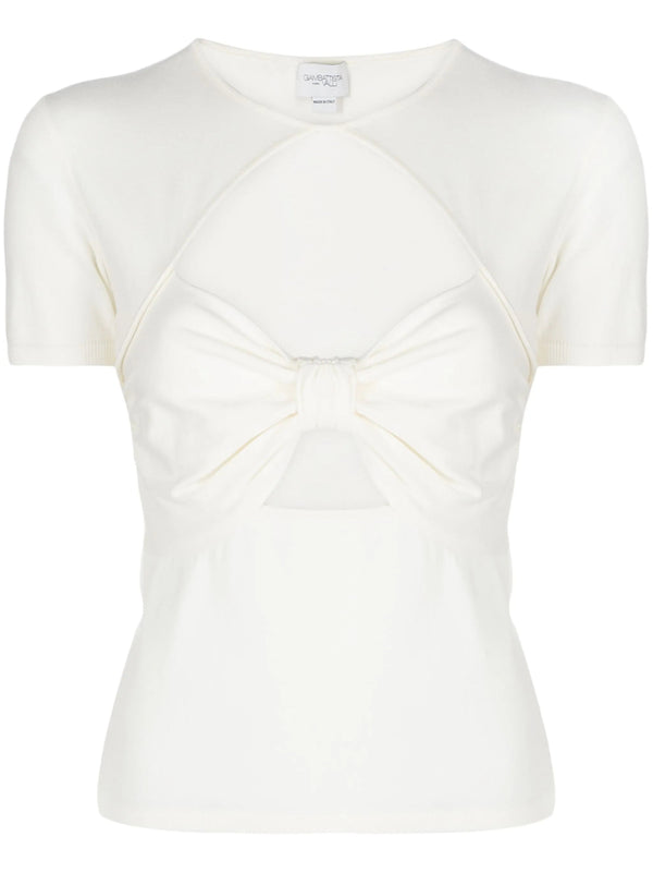 cut - out detailing short - sleeve top - LISKAFASHION