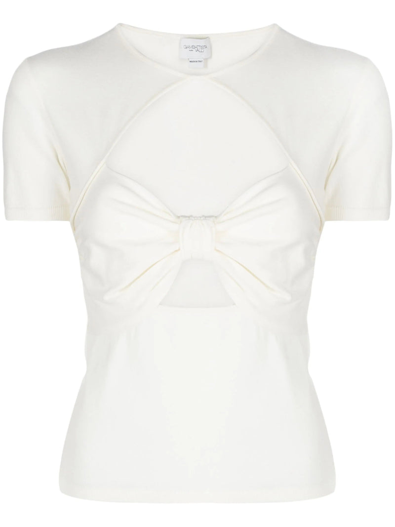 cut - out detailing short - sleeve top - LISKAFASHION