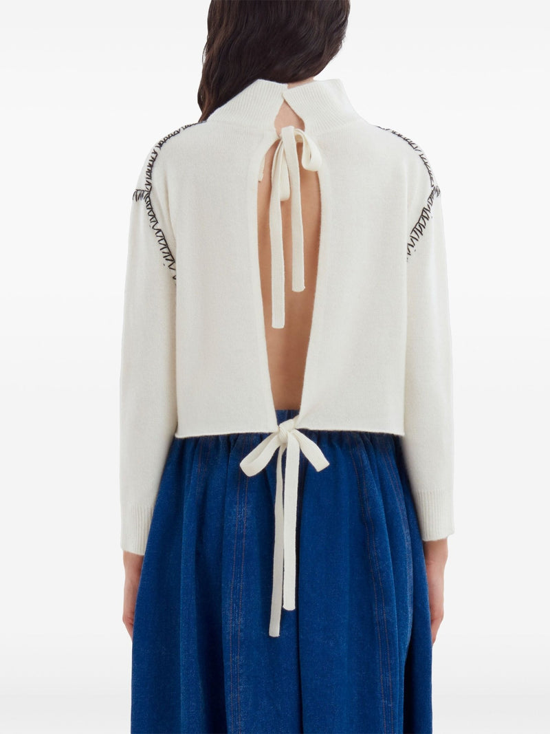 decorative - stitching jumper - LISKAFASHION