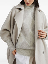 double - breasted cashmere coat - LISKAFASHION