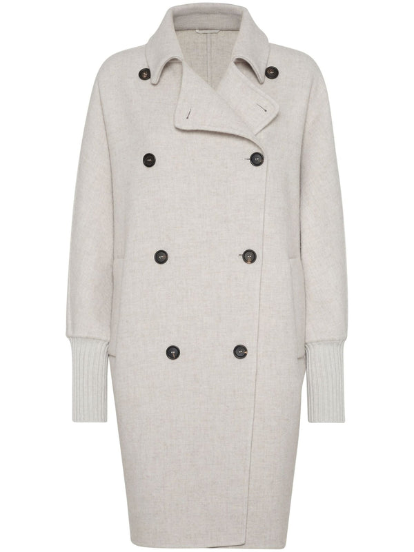 double - breasted cashmere coat - LISKAFASHION