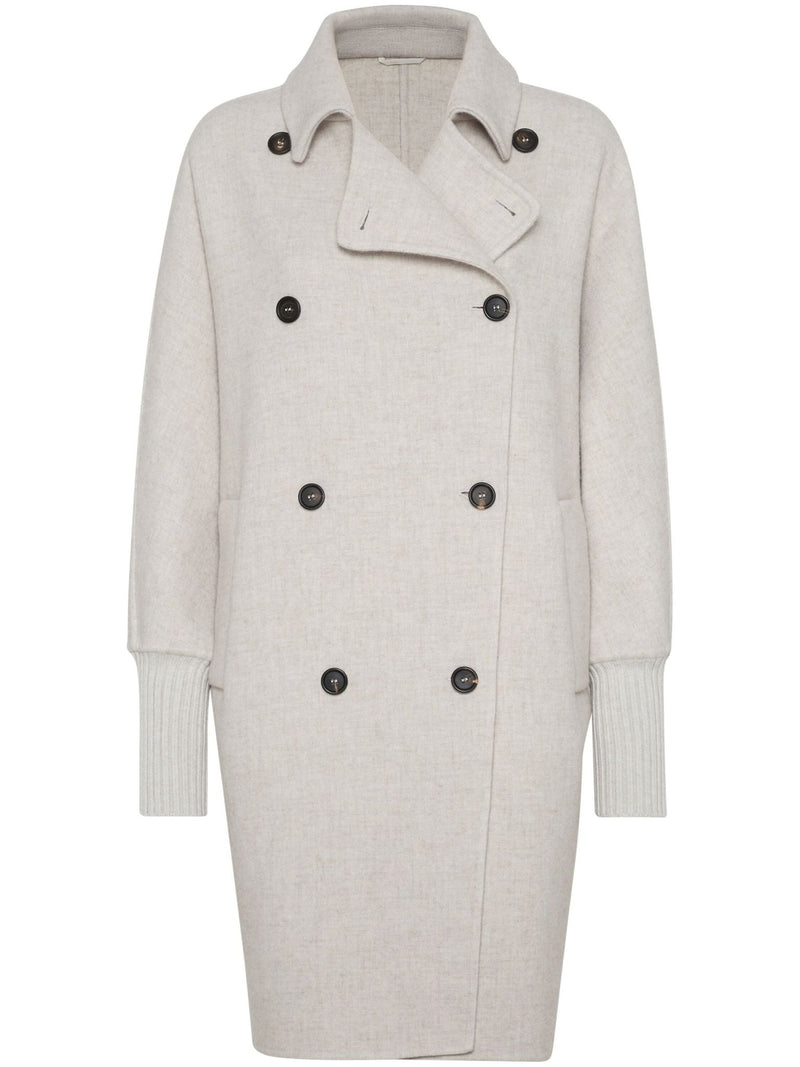 double - breasted cashmere coat - LISKAFASHION