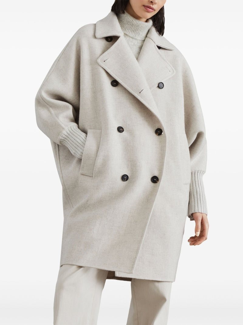 double - breasted cashmere coat - LISKAFASHION