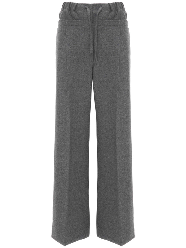 double - waist wool trousers - LISKAFASHION