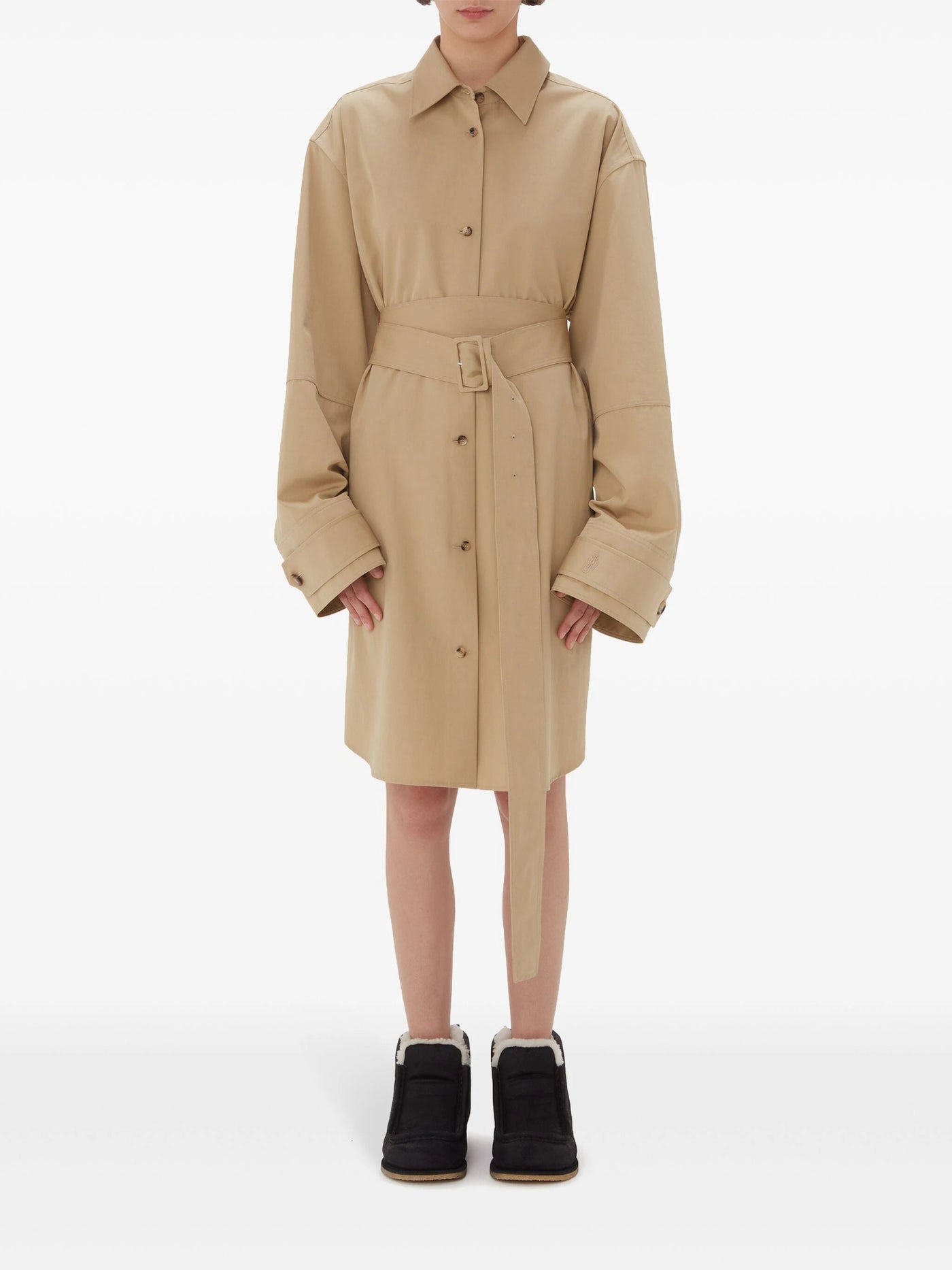 Tailored High Neck Belted Trench Coat | Karen Millen