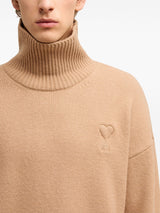 embossed Ami de Coeur roll - neck jumper - LISKAFASHION