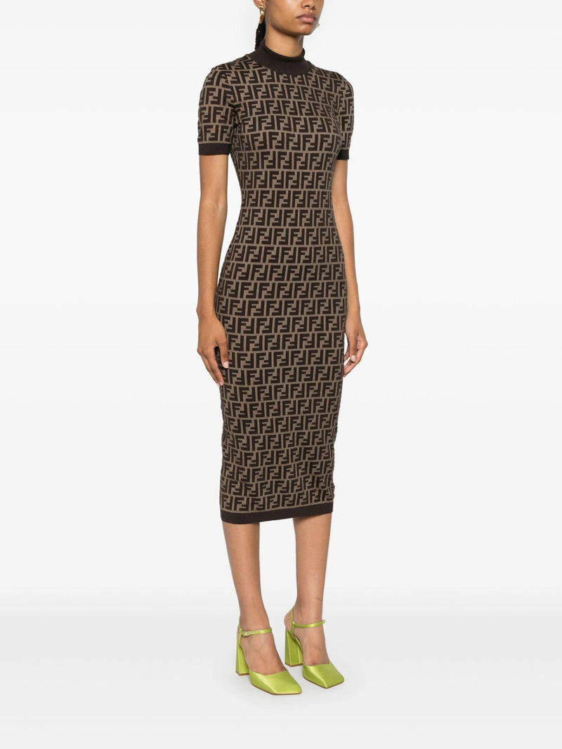 FF - jacquard midi dress - LISKAFASHION