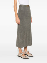 fine - knit lurex midi skirt - LISKAFASHION