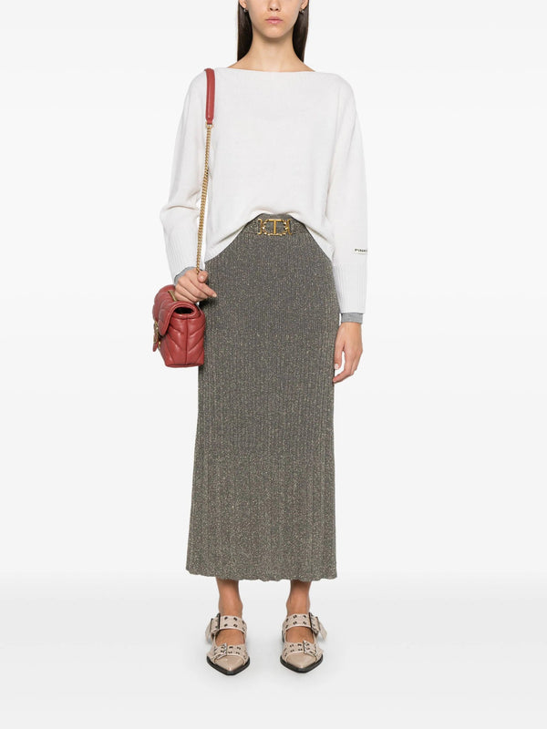 fine - knit lurex midi skirt - LISKAFASHION