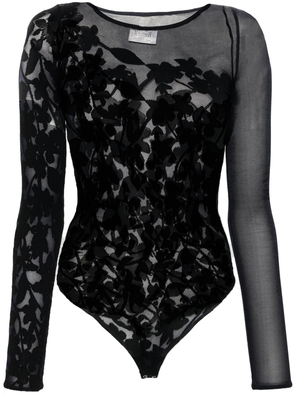 floral - appliqué bodysuit - LISKAFASHION