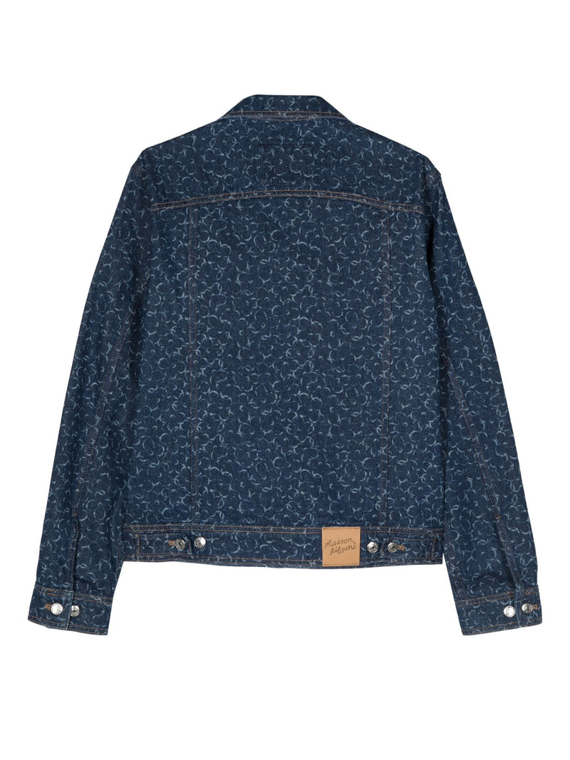 geometric - patterned denim jacket - LISKAFASHION