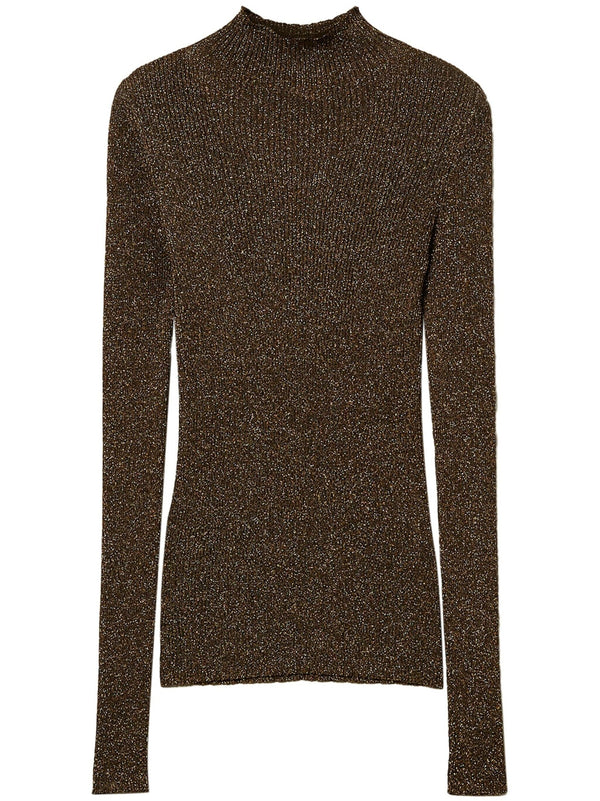 high - neck lurex sweater - LISKAFASHION