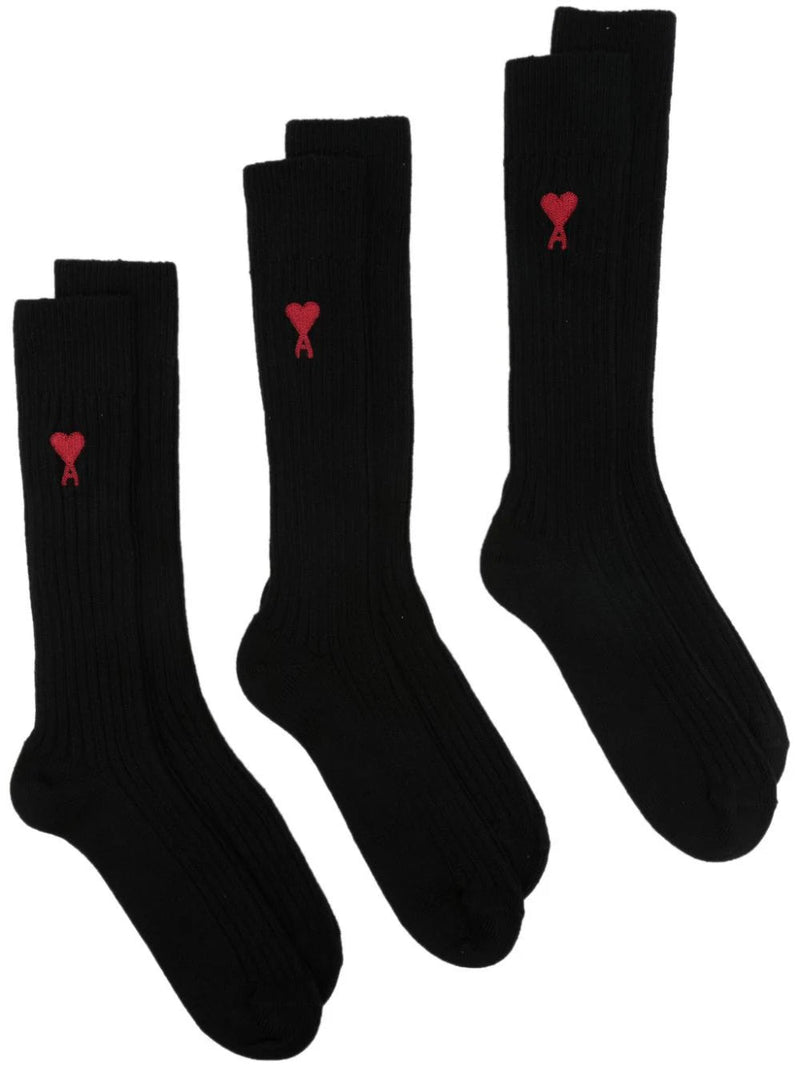 intarsia - knit logo socks (pack of three) - LISKAFASHION