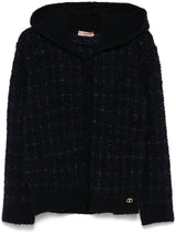 jacquard knit checked jacket - LISKAFASHION