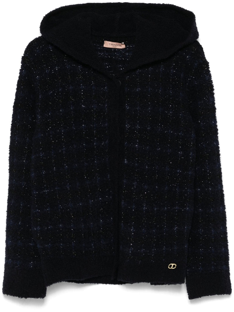 jacquard knit checked jacket - LISKAFASHION