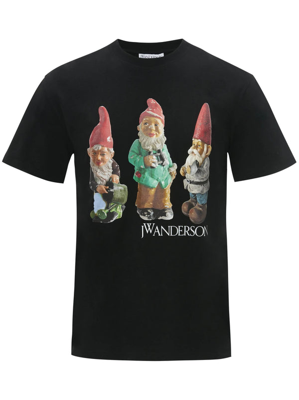 JW Anderson Gnome Trio-print cotton T-shirt - LISKAFASHION