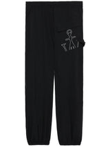 JW Anderson logo - embroidered elasticated - waist track pants - LISKAFASHION