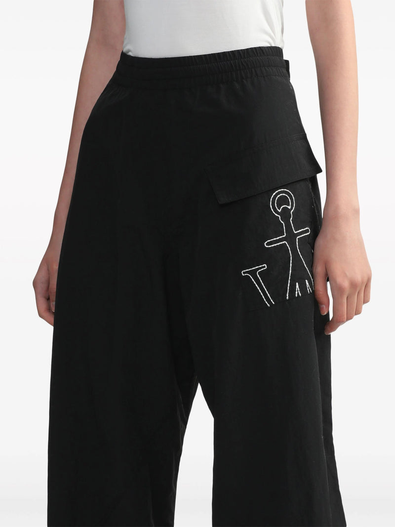 JW Anderson logo - embroidered elasticated - waist track pants - LISKAFASHION