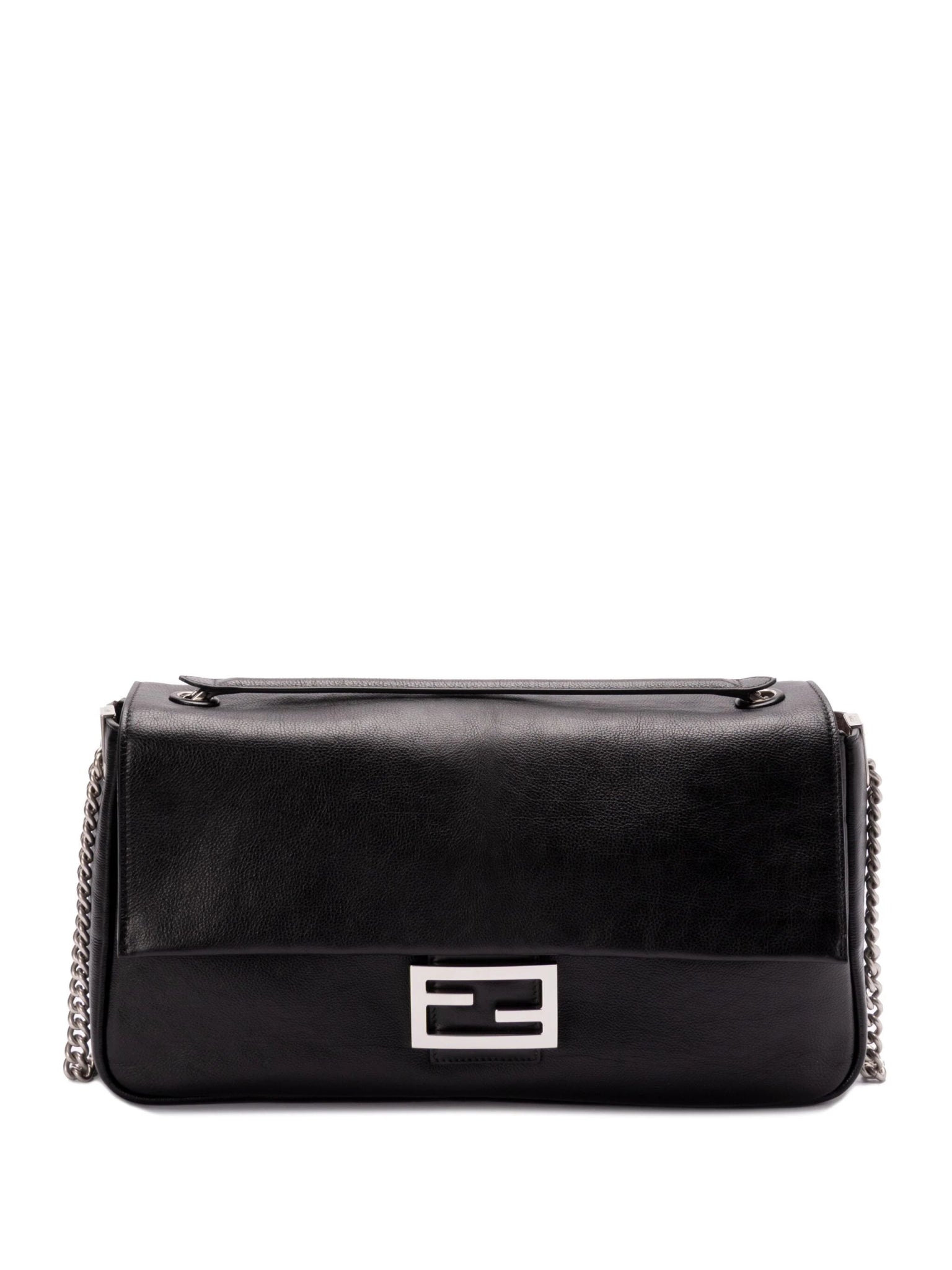 ショルダーバッグ Fendi Black Leather Fendi Roma Shoulder Bag leather-baguette-shoulder-bag-