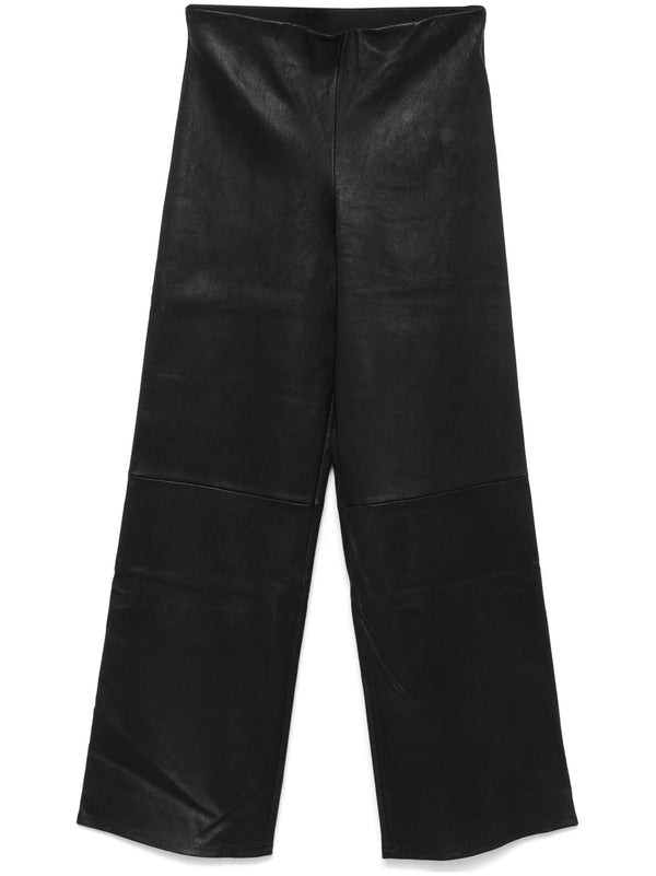 leather straight - legged trousers - LISKAFASHION