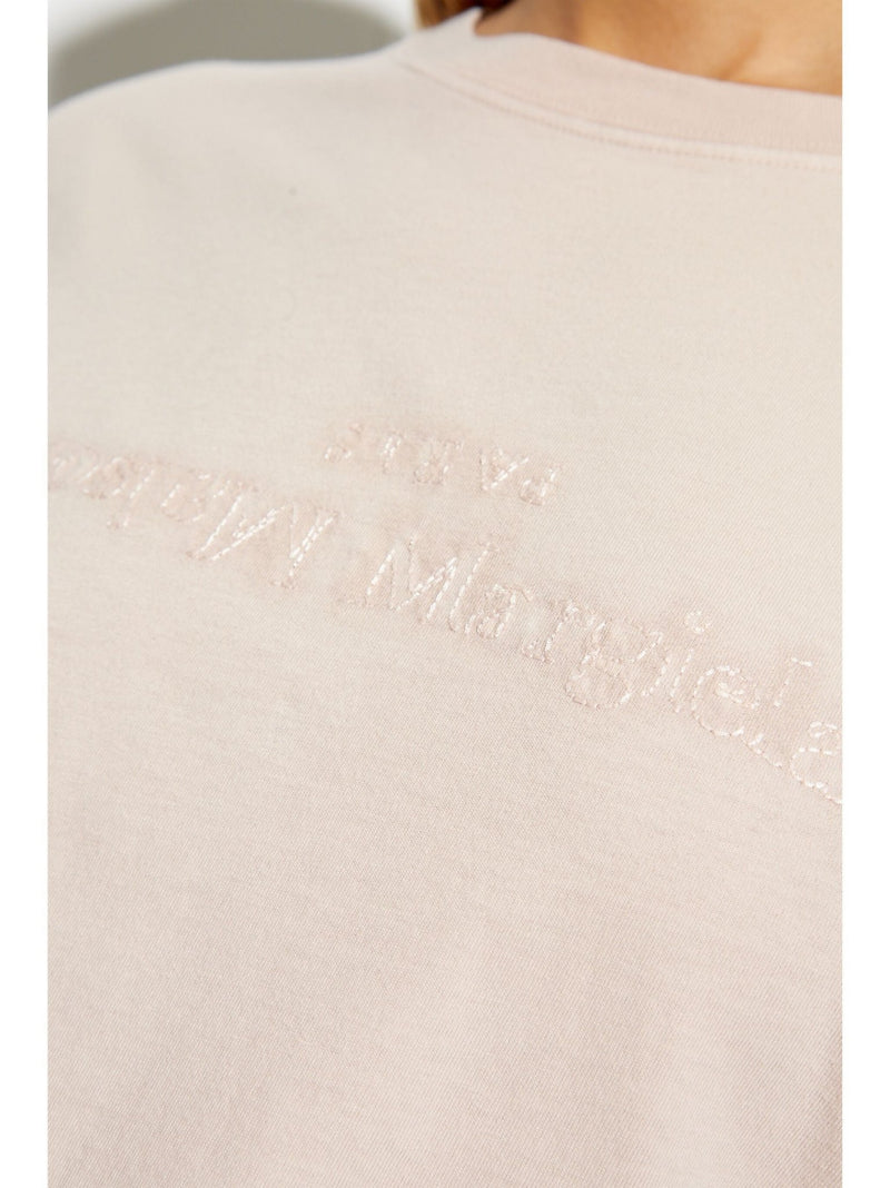 logo - embroidered cotton t-shirt - LISKAFASHION