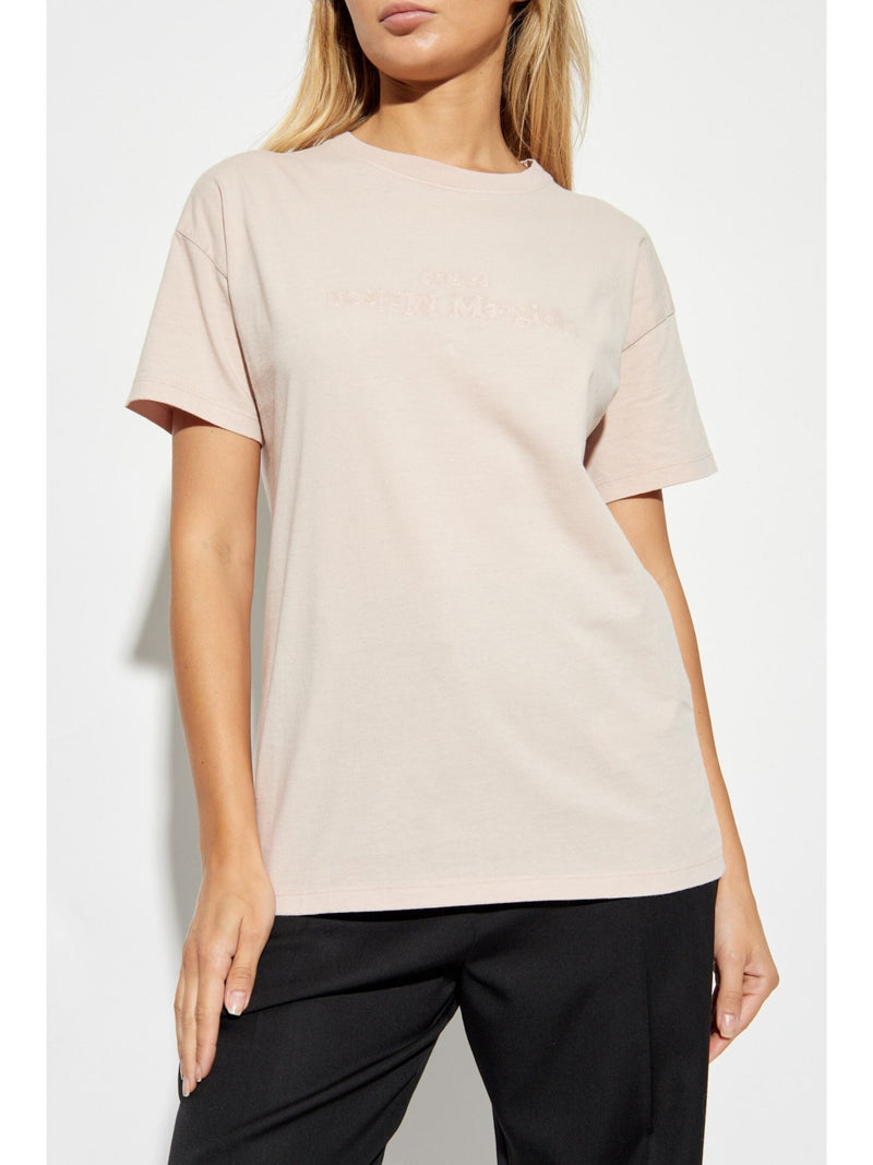 logo - embroidered cotton t-shirt - LISKAFASHION