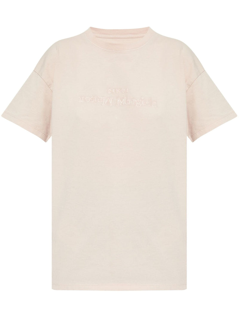 logo - embroidered cotton t-shirt - LISKAFASHION