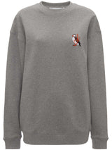 logo - embroidered organic cotton sweatshirt - LISKAFASHION