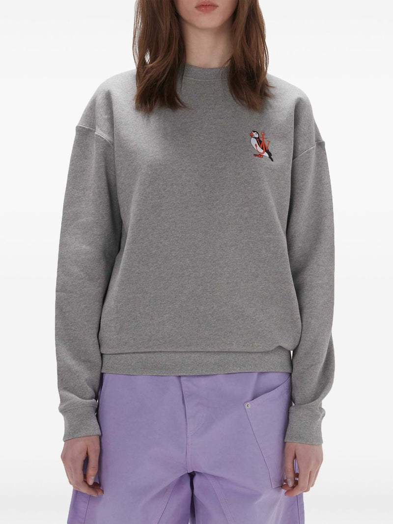 logo - embroidered organic cotton sweatshirt - LISKAFASHION