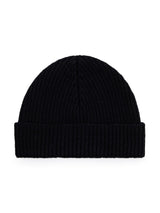 logo - embroidered ribbed - knit beanie - LISKAFASHION