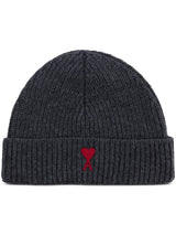 logo - embroidered ribbed - knit beanie - LISKAFASHION