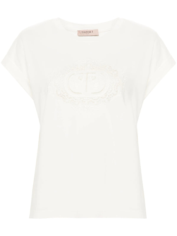 logo-plaque cotton T-shirt - LISKAFASHION