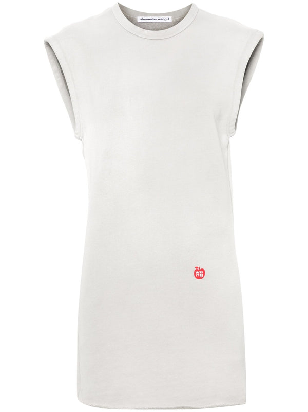 logo - print jersey mini dress - LISKAFASHION