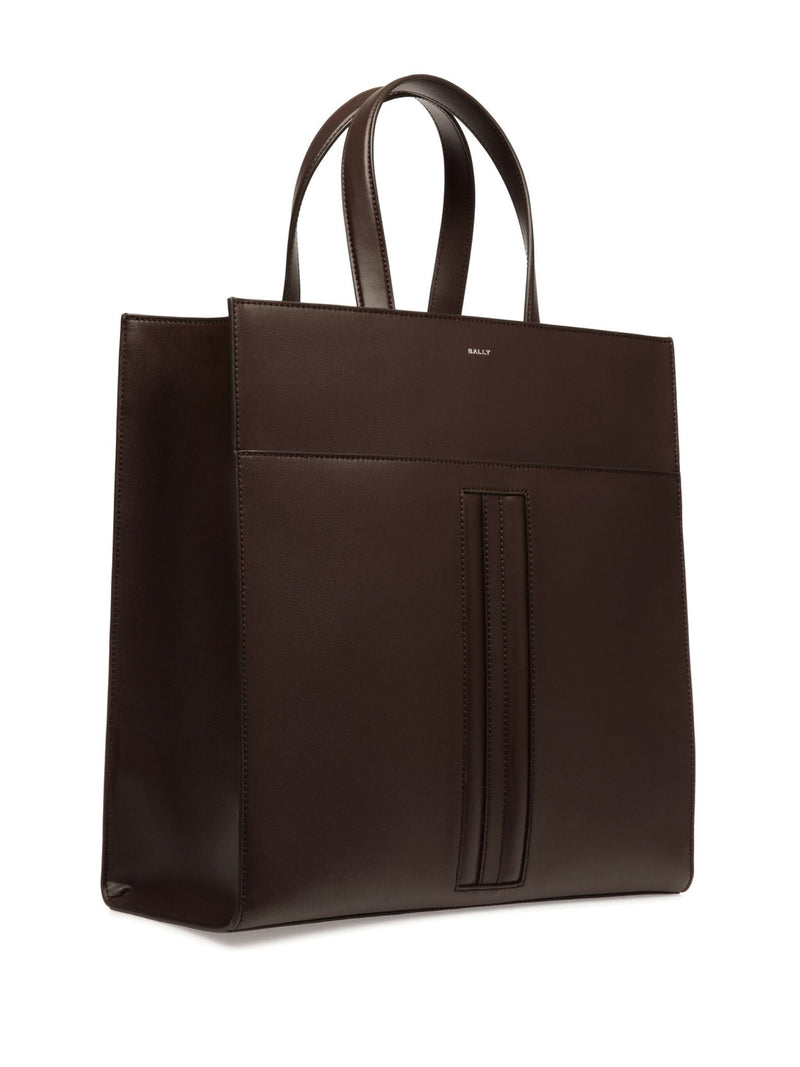 logo - print leather tote bag - LISKAFASHION