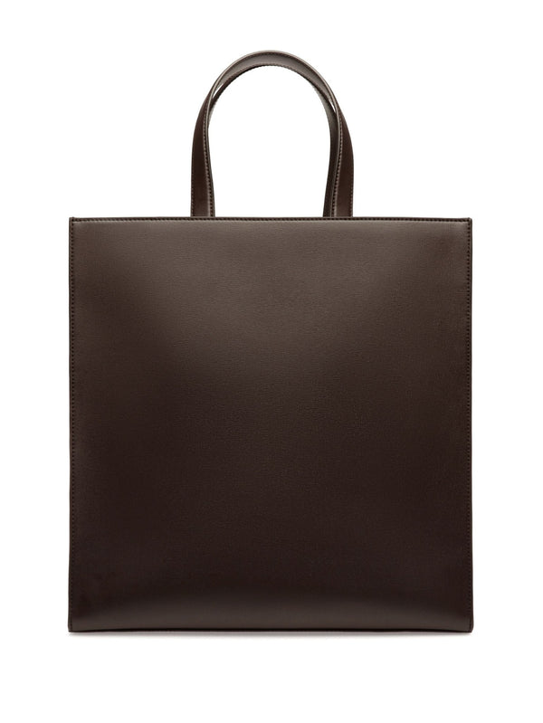 logo - print leather tote bag - LISKAFASHION