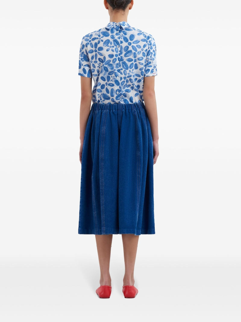 Marni logo - patch denim skirt - LISKAFASHION