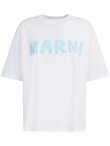 Marni logo-stamp cotton T-shirt - LISKAFASHION