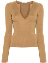 Max Mara V - neck ribbed jumper - LISKAFASHION